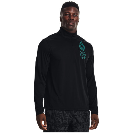 Męska bluza Under Armour Destroy All Miles 1/2 Zip czarny Black / Cerulean / Cerulean