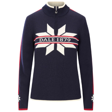 Sweter damski Dale of Norway Nåle Fem Sweater niebieski/biały Navy Offwhite Red Rose