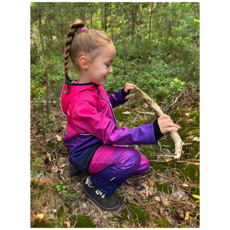 Dziecięca kurtka softshellowa WAMU Mozaika purple