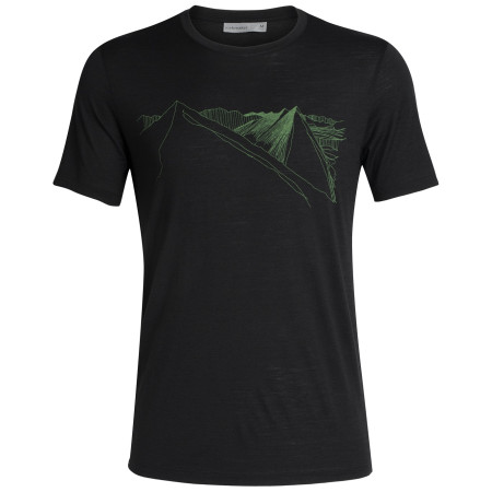 Koszulka męska Icebreaker Mens Tech Lite SS Crewe Peak in Reach czarny Black
