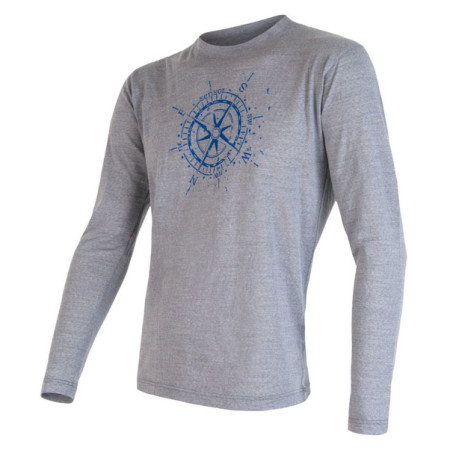 Koszulka męska Sensor Merino Wool PT Kompas dl.r. szary Grey