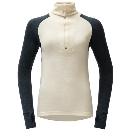 Damska koszulka Devold Expedition Merino Silk Zip Wmn czarny/beżowy Ink/Offwhite