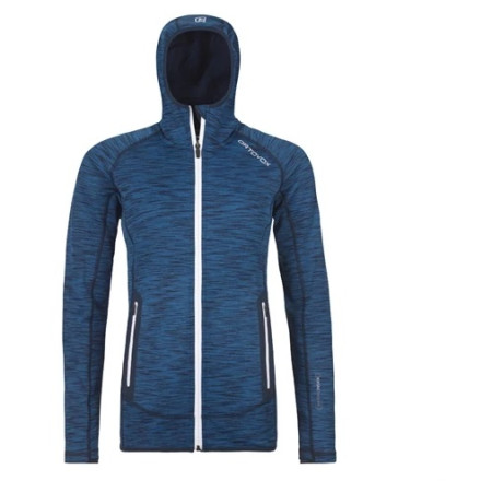 Bluza damska Ortovox Fleece Space Dyed Hoody niebieski/biały Blue Sea Blend