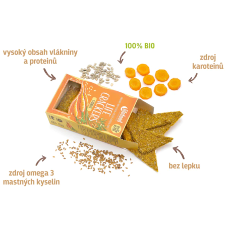 Krakersy Lifefood LIFE CRACKERS Mrkvánky RAW BIO 80 g