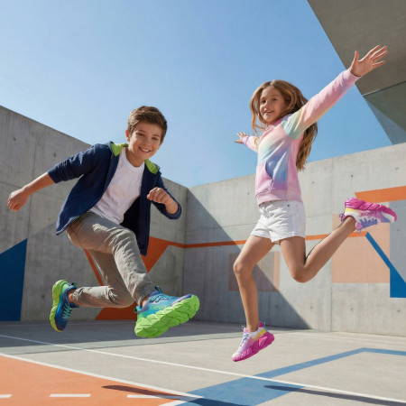 Buty dziecięce Geox J Flexyper Fast Girl Fuchsia