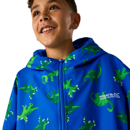 Płaszcz nieprzemakalny dziecięcy Regatta Junior Changing Robe Olymp Blue Dino
