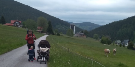 Przejście Karkonoszy z wózkiem – cz. 1