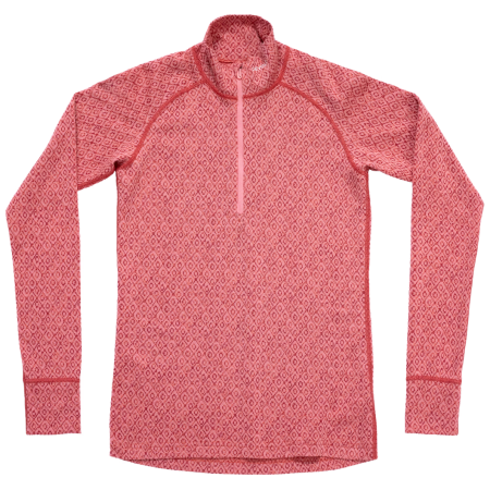 Damska koszulka Devold Signature Silk 230 Zip Wmn różowy Apricot