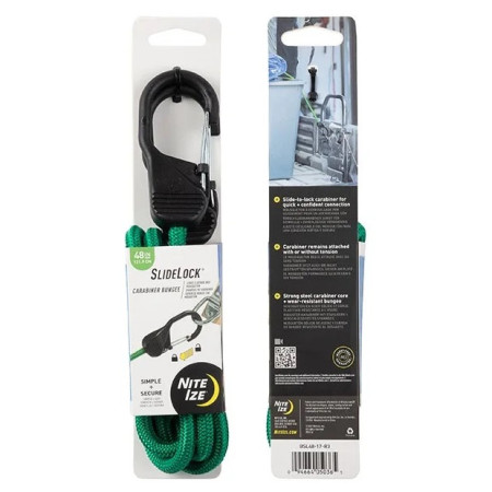 Guma mocująca Nite Ize Slide Lock Carabiner Bungee 48" zielony Zelená