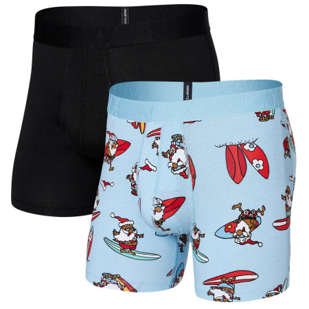 Bokserki Saxx Droptemp Cooling Cotton Bb Fly 2Pk niebieski/czarny surfs up/black