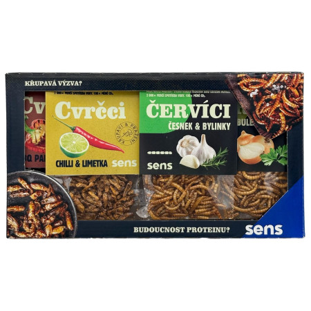 Świerszcze jadalne Sens Chrupiące świerszcze & robaczki – Prezentowy zestaw Gourmet