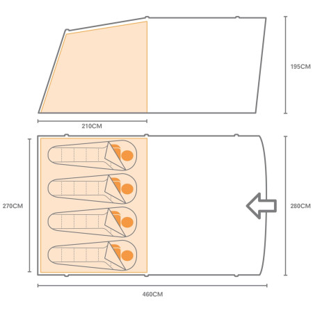 Namuchowany namiot Regatta Kolima V3 4