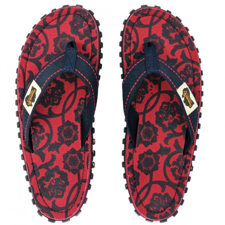 Japonki Gumbies Islander Flip-Flops - Red & Blue Rose