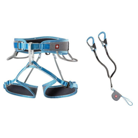 Zestaw Ferratowy Ocún Via Ferrata Twist Tech Eco Captur Lite Swivel Set szary/niebieski Grey / Blue