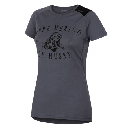 Damska koszulka Husky Merino 100 kr. rukáv Puppy szary
