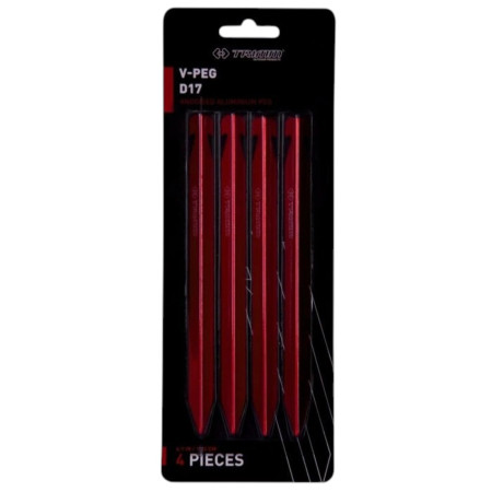 Zestaw śledzi Trimm kolík V-PEG - D17 - sada 4 ks czerwony bordo anodized
