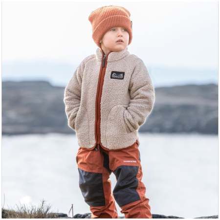 Bluza dziecięca Didriksons Gibbs Kids Fullzip 2 Beach Beige/Rust