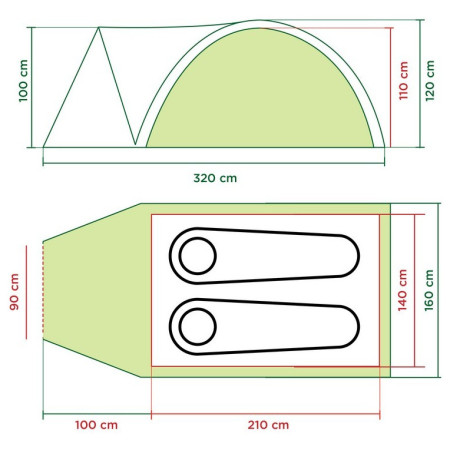 Namiot turystyczny Coleman Darwin 2+ (zelený)