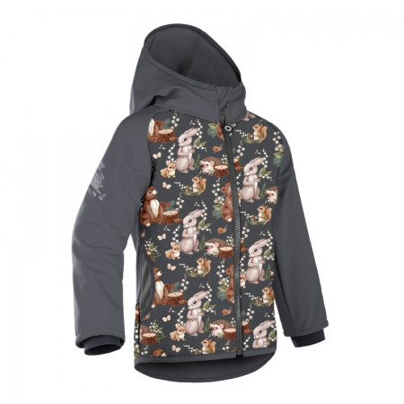 Dziecięca kurtka softshellowa Unuo Softshell Basic Fleece Vzor ciemnoszary