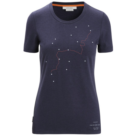 Koszulka damska Icebreaker Central Classic SS Tee Tour du Mont Blanc ciemnoniebieski Midnight Navy