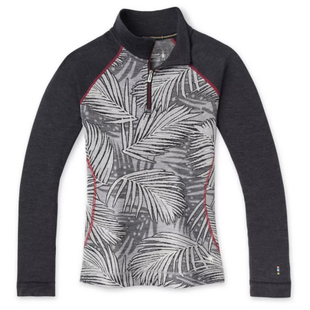 Damska koszulka Smartwool W Merino 250 Bl Pattern 1/4 Zip Boxed czarny/szary LightGrayPinwheel