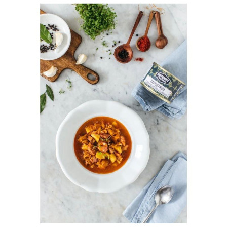 Zupa Hotovky z plechovky Kapuśniak z wędzonym mięsem i kiełbasą 800ml