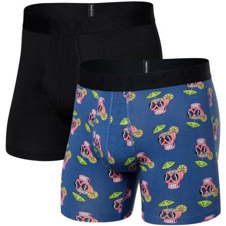 Bokserki Saxx Droptemp Cooling Cotton Bb Fly 2Pk niebieski drunken skulls/black