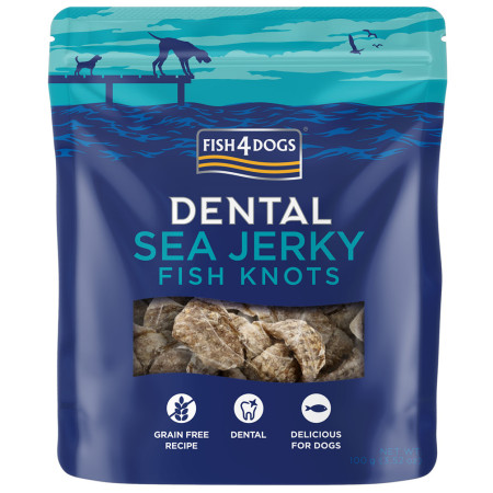 Przysmaki dla psów Fish4Dogs Dental Sea Jerky Fish Knots 100g
