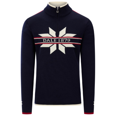 Męski sweter Dale of Norway Nåle Masc. Sweater ciemnoniebieski/biały Marine Offwhite