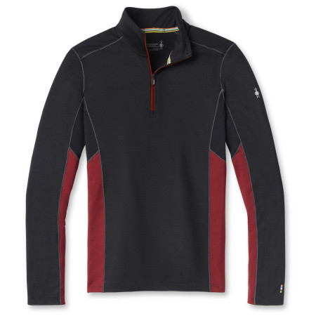 Męska bluza Smartwool M Merino Sport 150 Long Sleeve 1/4 Zip czarny/czerwony TibetanRedHeatherBlack