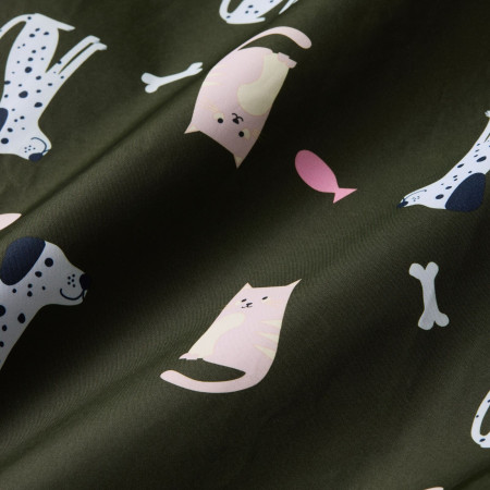 Płaszcz nieprzemakalny dziecięcy Regatta Junior Changing Robe Dark Khaki Cat Dog