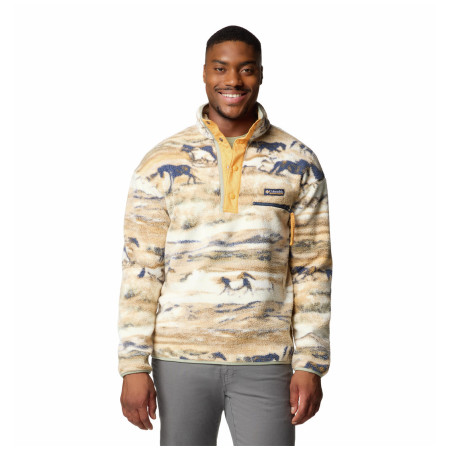 Męska bluza Columbia Helvetia™ II Printed Half Snap Fleece beżowy Lemon Wash Roaming