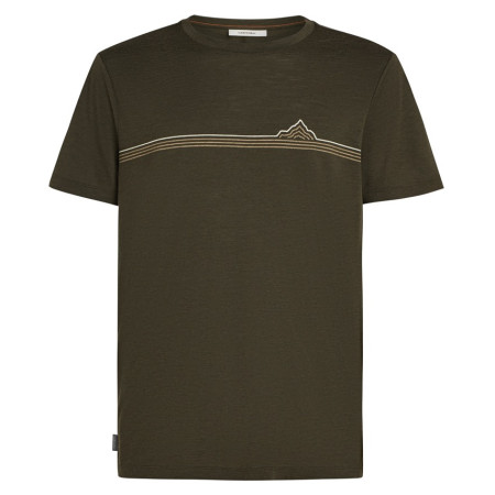 Koszulka męska Icebreaker Men Merino 150 Tech Lite SS Tee Range Stripes ciemnobrązowy DK Loden