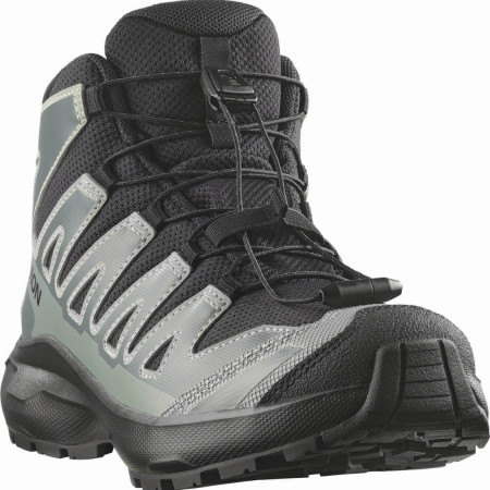 Buty dziecięce Salomon Xa Pro Mid Wp J Black-Sedona Sage-Wrought Iron