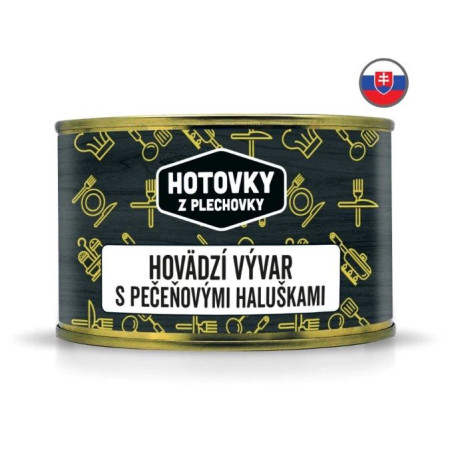 Zupa Hotovky z plechovky Rosół wołowy z knedliczkami wątrobianymi 400ml