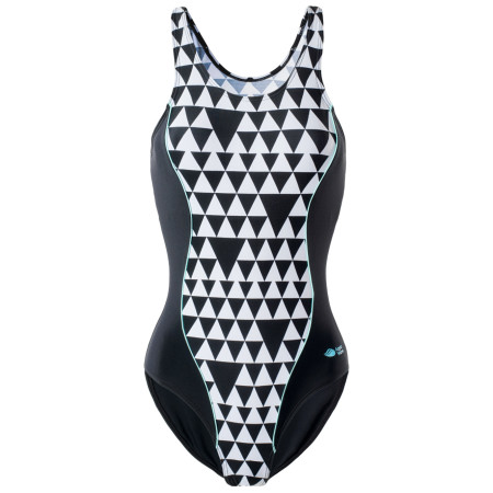 Damski strój kąpielowy Aquawave Abira Wmns czarny/biały GeometricPrint/Black/Aquasplash