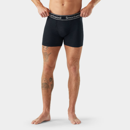 Męskie bokserki Smartwool Men's Intraknit Boxer Brief Boxed czarny BLACK