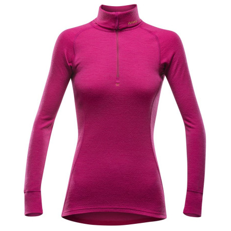 Koszulka damska Devold Duo Active Woman Zip Neck czerwnoy/różowy Cerise