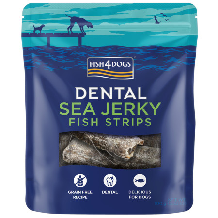 Przysmaki dla psów Fish4Dogs Dental Sea Jerky Fish Strips 100g