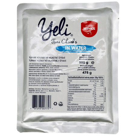 Jedzenie turystyczne Yeli Kawałki tuńczyka w sosie własnym (500 g)