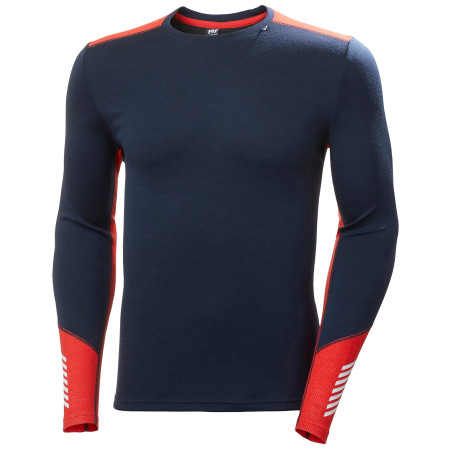 Męska koszulka Helly Hansen Lifa Merino Midweight Crew 2021 niebieski/czerwony Navy