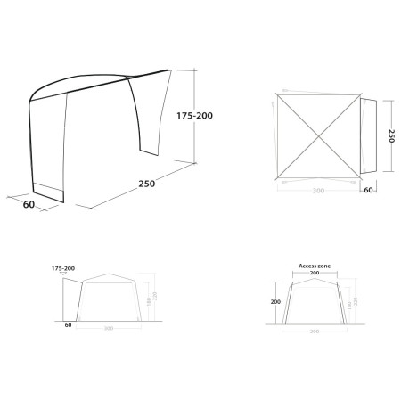 Łącznik namiotowy Outwell Fastlane 300 Vehicle Connector with door