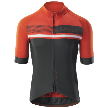 Męska koszulka kolarska Radvik Foxtrot Gts czarny/czerwony Tangarine Tango/Forest Night