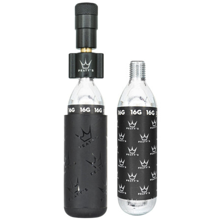 Pompka Peaty´s Holeshot Co2 Pumpa + Bombičky 2 Ks - Road & Gravel czarny black