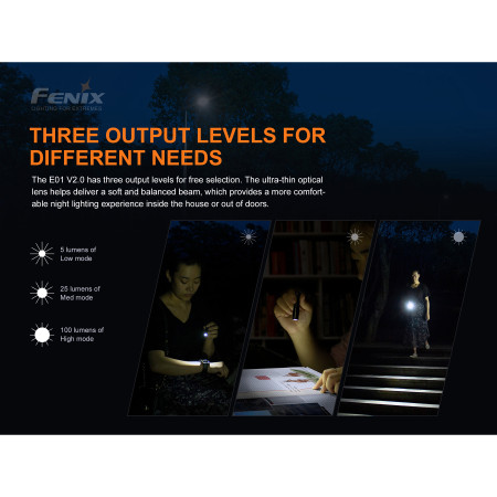 Latarka Fenix E01 V2.0 blue