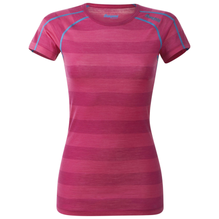 Koszulka damska Bergans Soleie Lady Tee niebieski/różowy HotPinkStriped