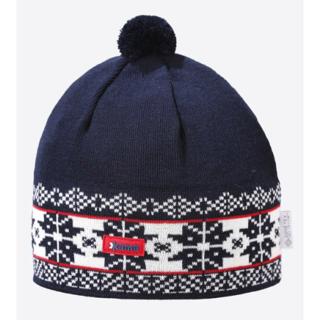 Dzianinowa czapka z merynosów Kama AW68 ciemnoniebieski Darkblue