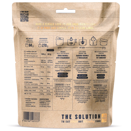 Suszona żywność Lyo food Kakaowa granola z truskawkami