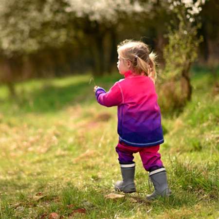 Dziecięce spodnie softshellowe WAMU Mozaika purple