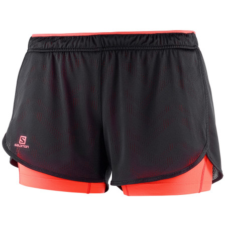 Szorty damskie Salomon Agile 2in1 Short W czarny/pomarańczowy Black/FieryCoral